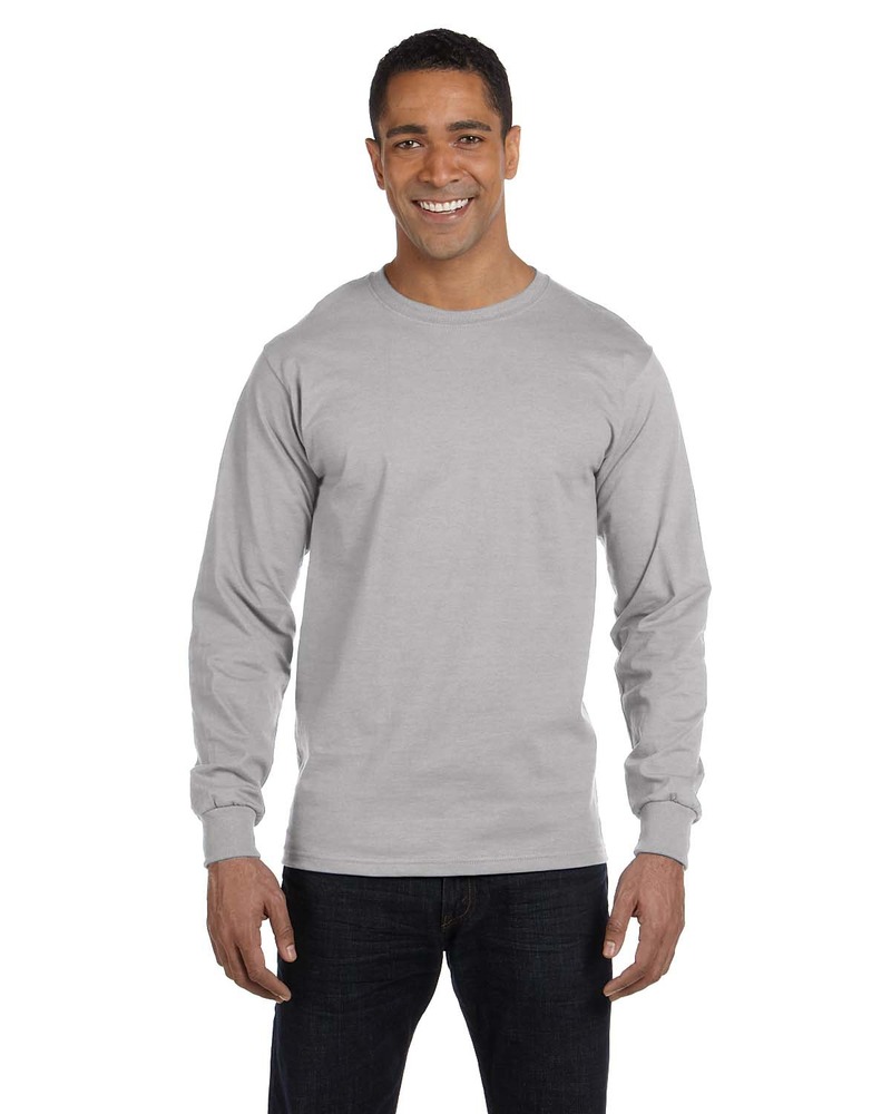 Hanes 5286 Men's 5.2 oz. ComfortSoft® Cotton Long-Sleeve T-Shirt Front Fullsize"