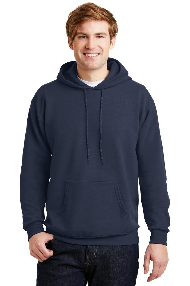 Hanes P170 Unisex Ecosmart® 50/50 Pullover Hooded Sweatshirt Front Fullsize"