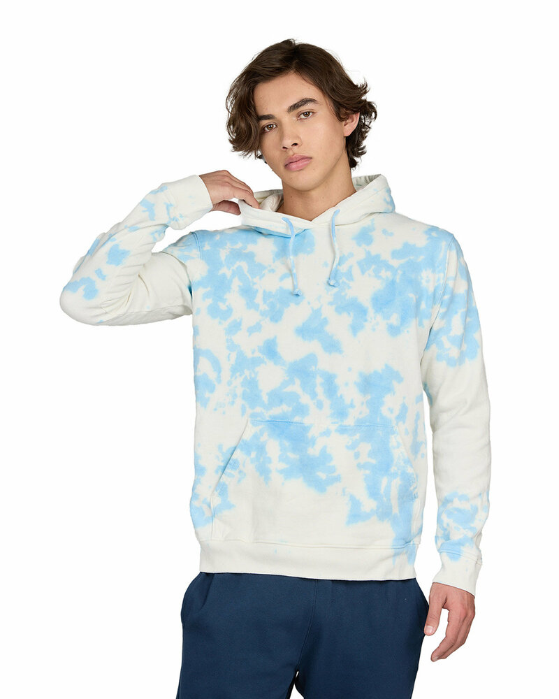 us blanks 4412cl unisex made in usa cloud tie-dye hooded sweatshirt Front Fullsize