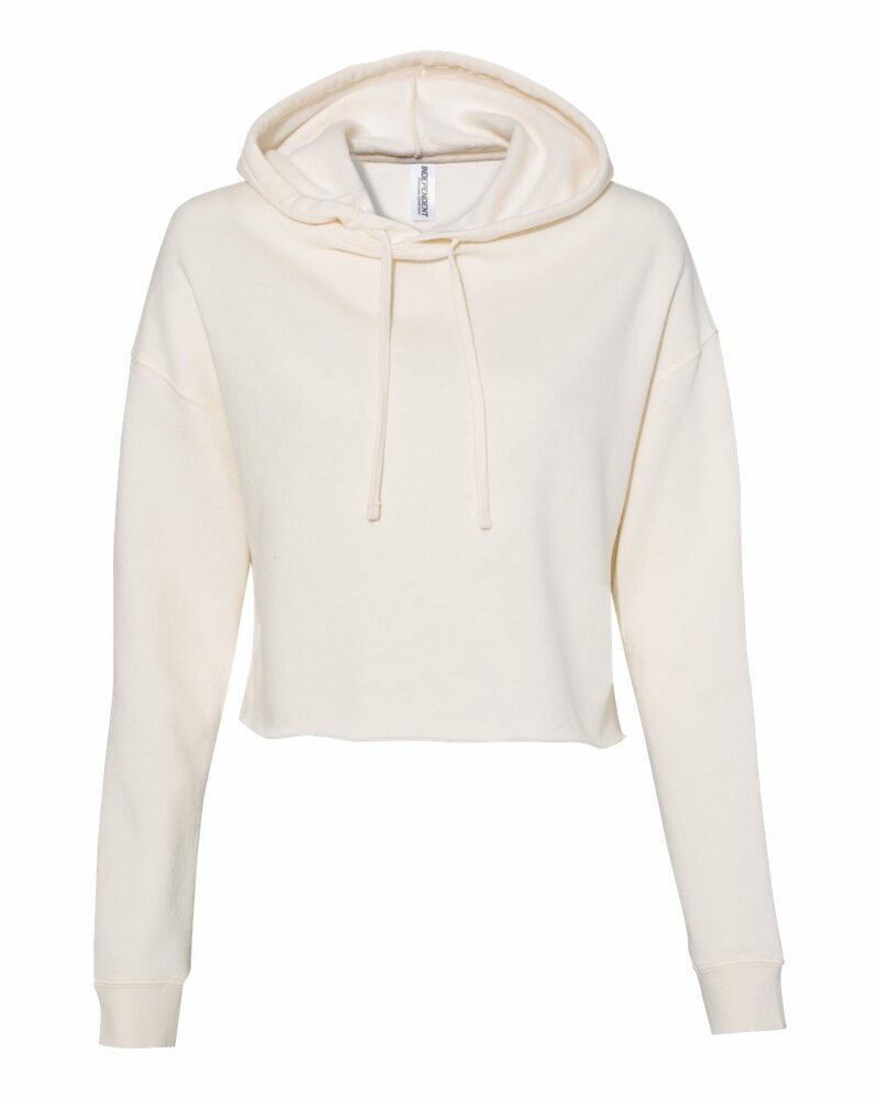 independent trading co. afx64crp women’s lightweight cropped hooded sweatshirt Front Fullsize