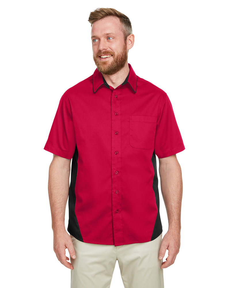 Harriton M586 Men's Flash IL Colorblock Short Sleeve Shirt Front Fullsize"