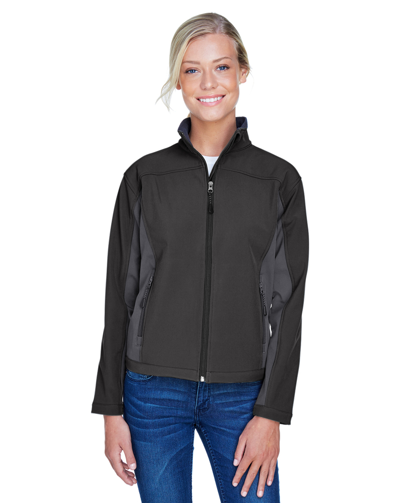Devon & Jones D997W Ladies' Soft Shell Colorblock Jacket Front Fullsize"