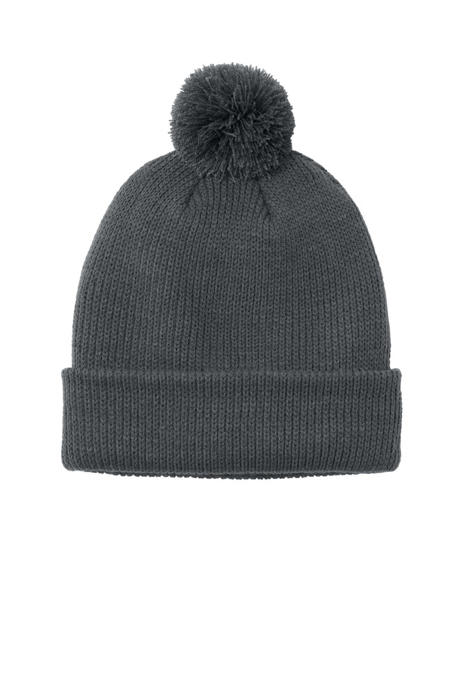 port authority c978 cozy pom beanie Front Fullsize