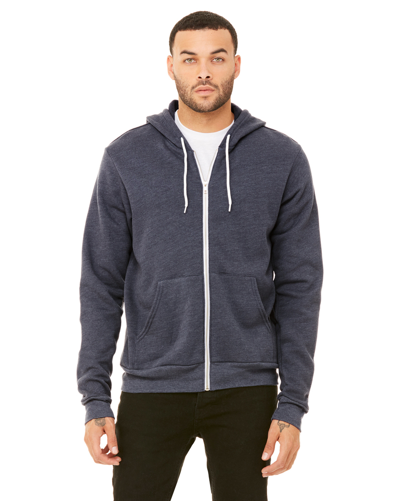 Bella + Canvas 3739 Unisex Sponge Fleece Full-Zip Hooded Sweatshirt Front Fullsize"