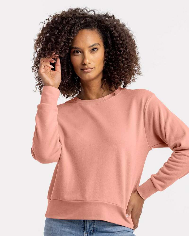 next level 9084 ladies' laguna sueded sweatshirt Front Fullsize