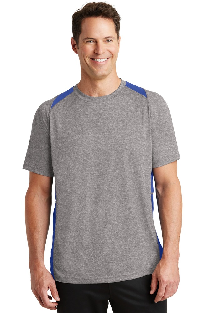 sport-tek st361 heather colorblock contender ™ tee Front Fullsize