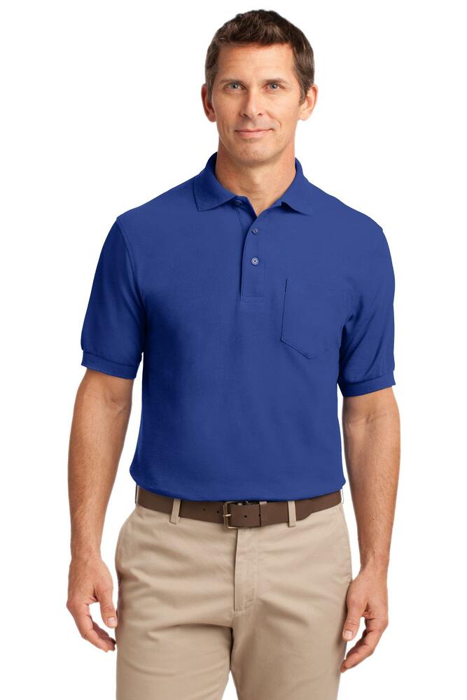 port authority tlk500p tall silk touch™ polo with pocket Front Fullsize