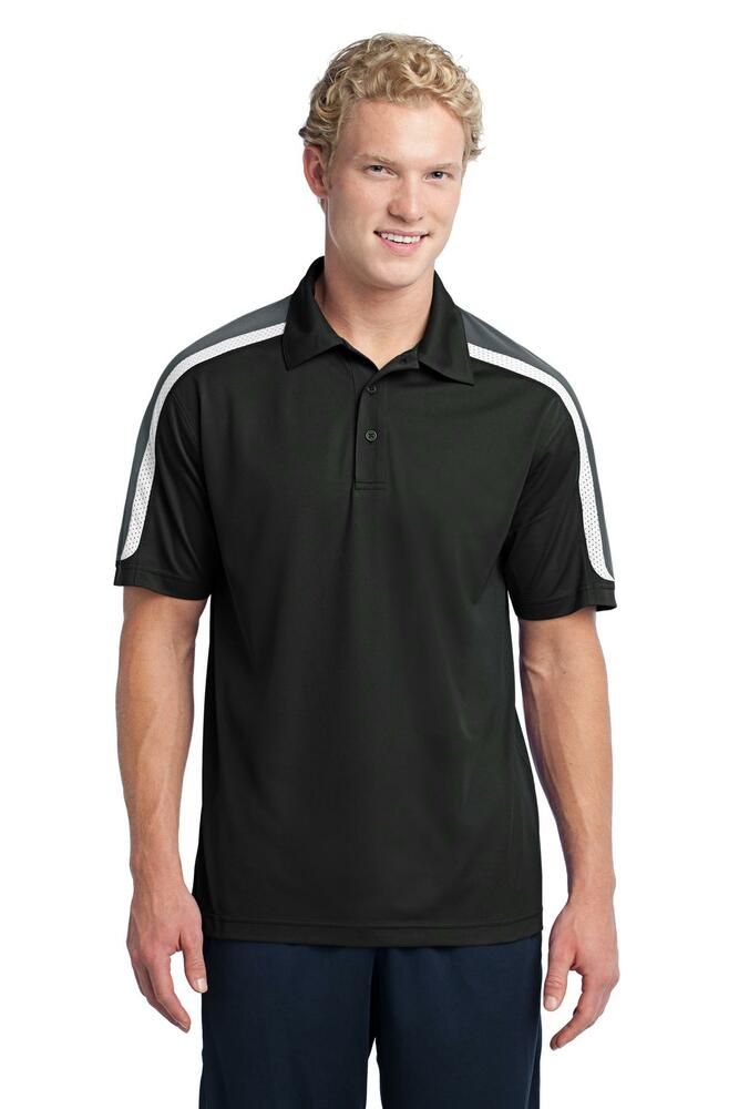 Sport-Tek ST658 Tricolor Shoulder Micropique Sport-Wick ® Polo Front Fullsize"