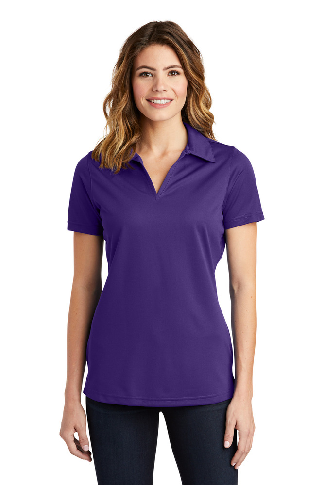 sport-tek lst690 ladies posicharge ® active textured polo Front Fullsize