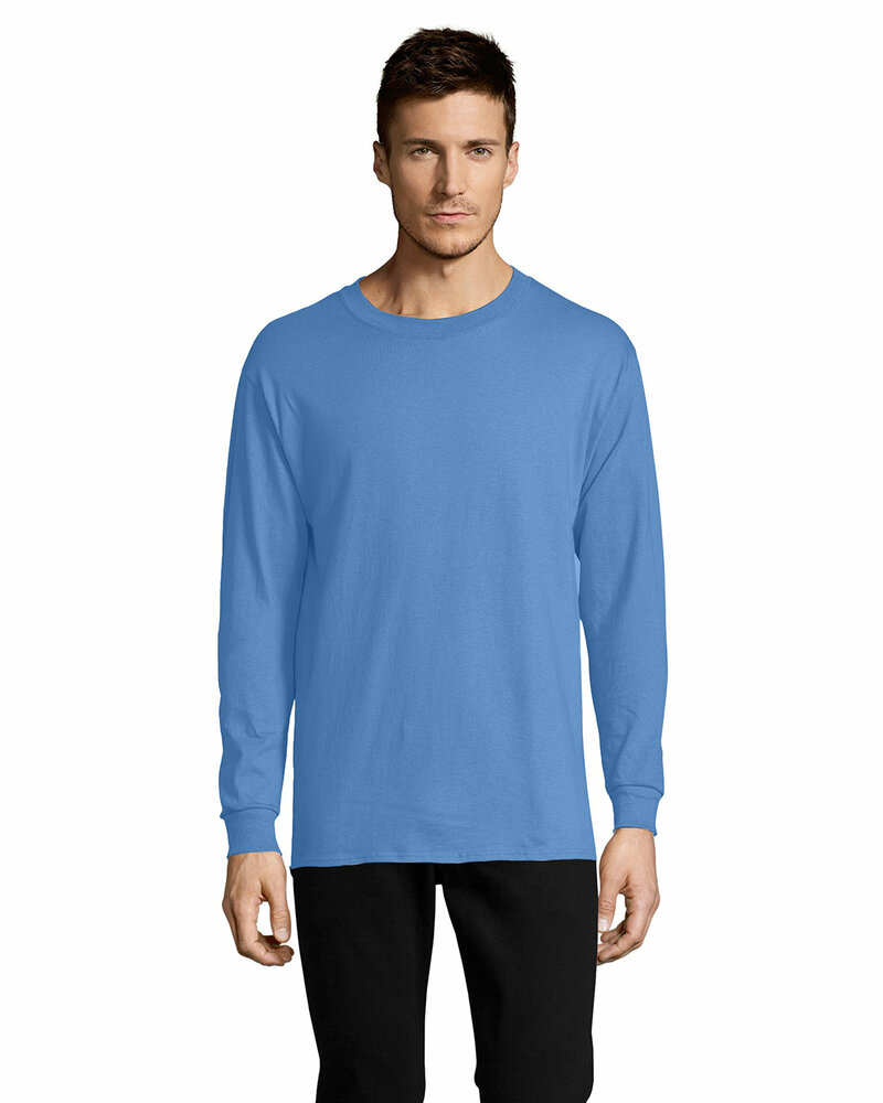 hanes 5286 men's 5.2 oz. comfortsoft® cotton long-sleeve t-shirt Front Fullsize