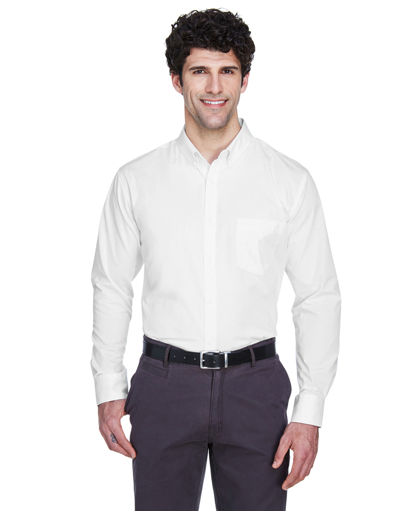 core 365 88193t men's tall operate long-sleeve twill shirt Front Fullsize