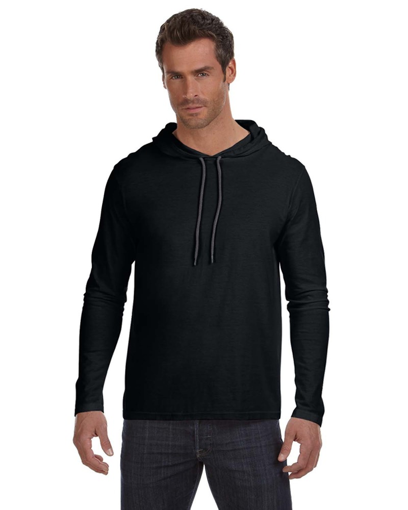 anvil by gildan 987an cotton long sleeve hooded t-shirt Front Fullsize