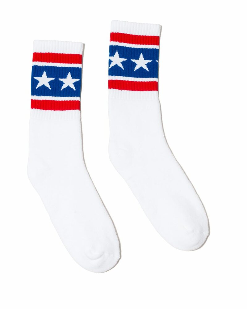 socco sc100 usa-made striped crew socks Front Fullsize