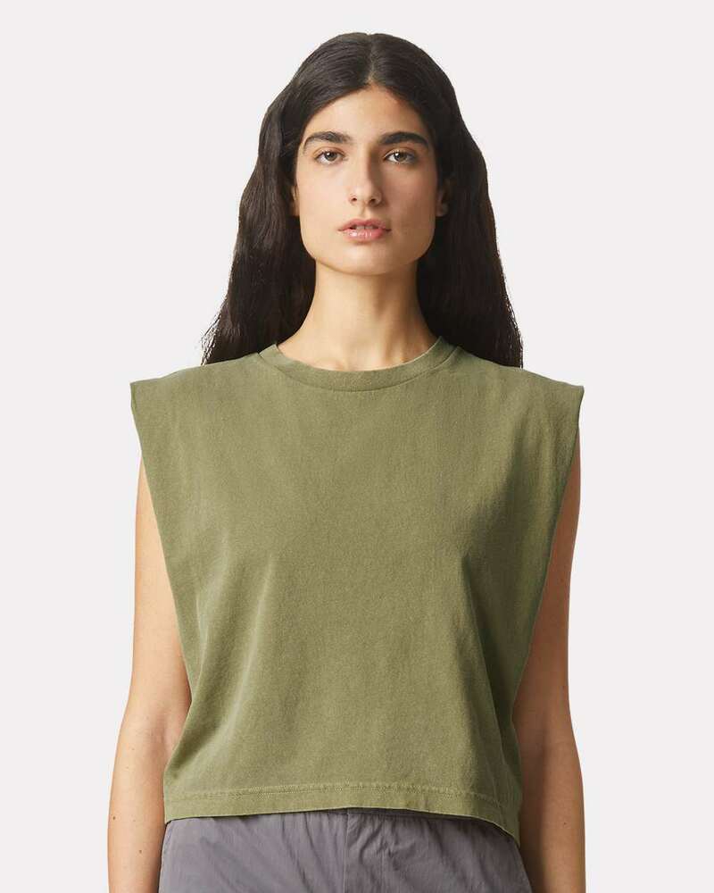 american apparel 307gd heavyweight cotton women's garment dyed muscle tank Front Fullsize