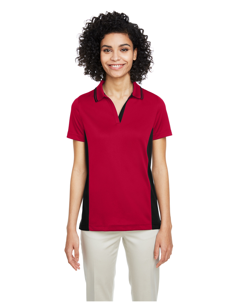 harriton m386w ladies' flash snag protection plus il colorblock polo Front Fullsize