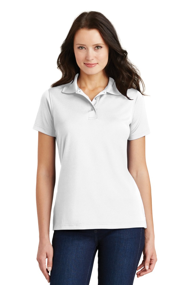 Port Authority L497 Ladies Poly-Charcoal Blend Pique Polo Front Fullsize"