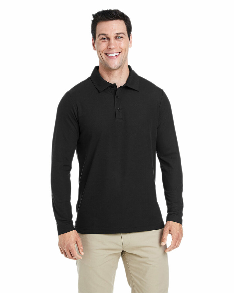 core365 ce112l men's fusion chromasoft™ long-sleeve pique polo Front Fullsize