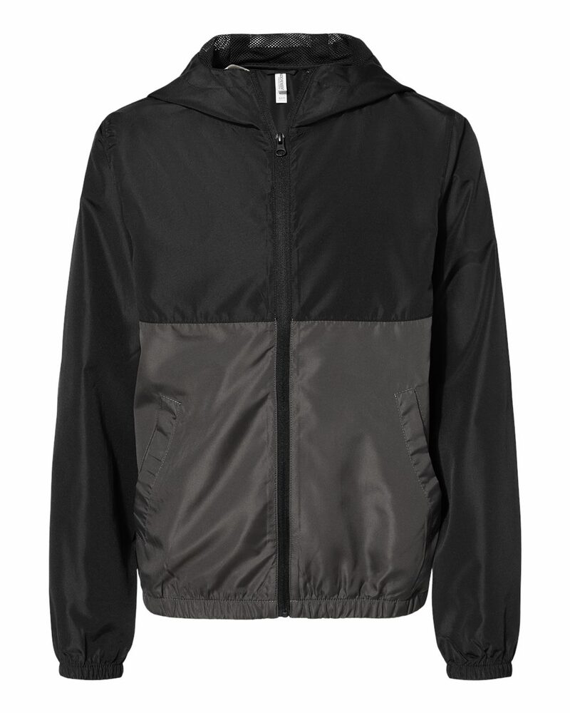 independent trading co. exp24ywz youth lightweight windbreaker full-zip jacket Front Fullsize