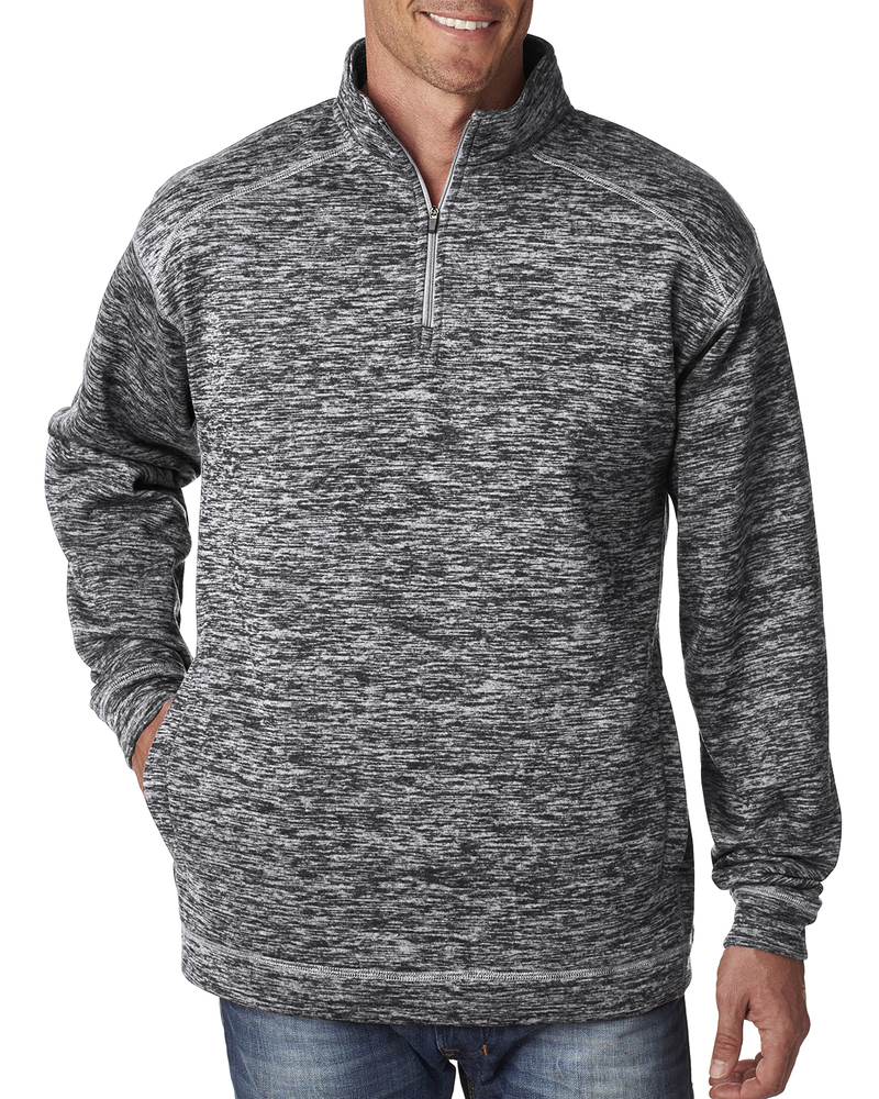 j america ja8614 adult cosmic poly fleece quarter-zip Front Fullsize