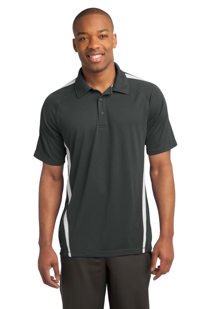 sport-tek st685 posicharge ® micro-mesh colorblock polo Front Fullsize