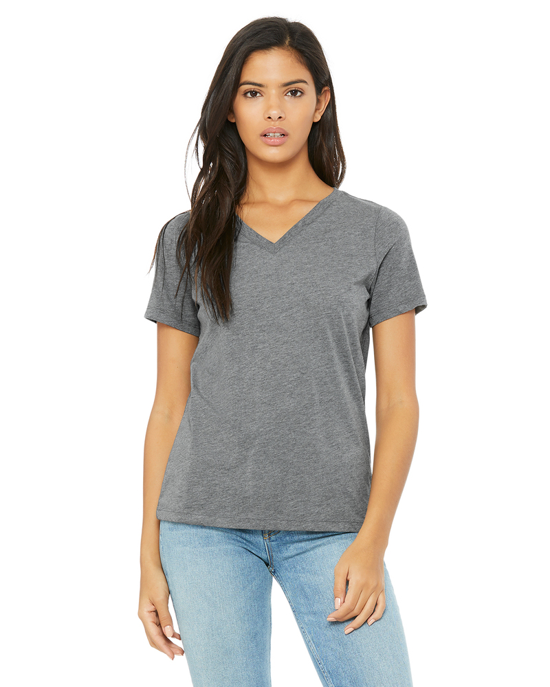 bella + canvas 6415 ladies' relaxed triblend v-neck t-shirt Front Fullsize