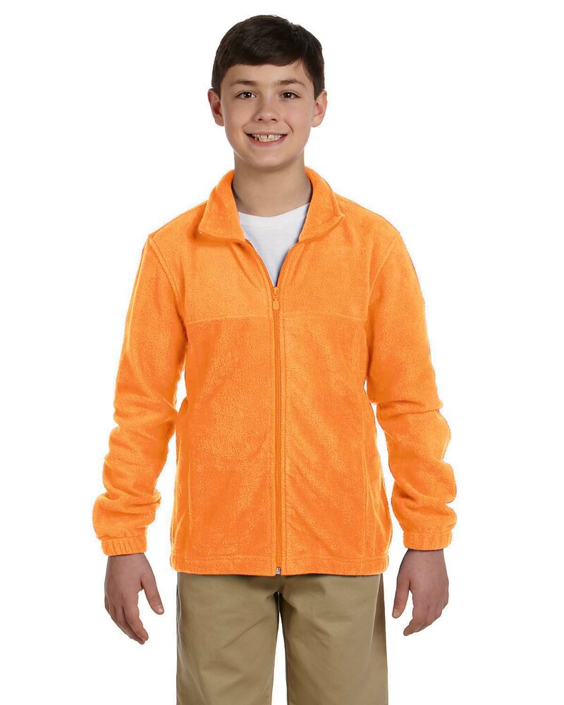 Harriton M990Y Youth 8 oz. Full-Zip Fleece Front Fullsize"