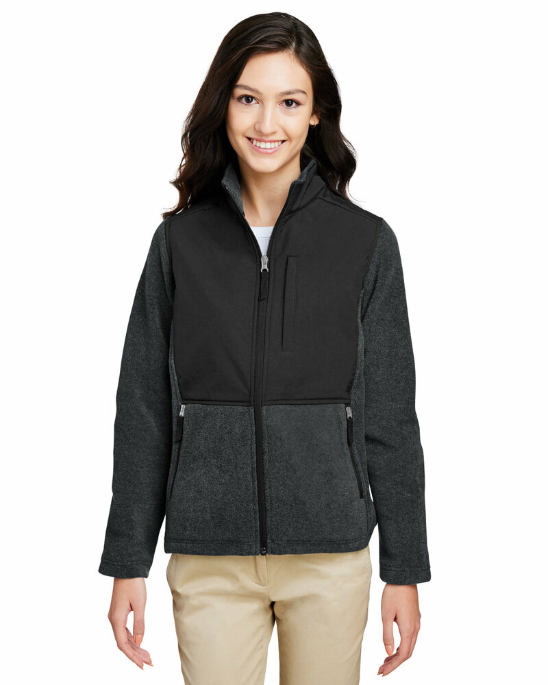 core365 ce890w ladies' journey summit hybrid full-zip Front Fullsize