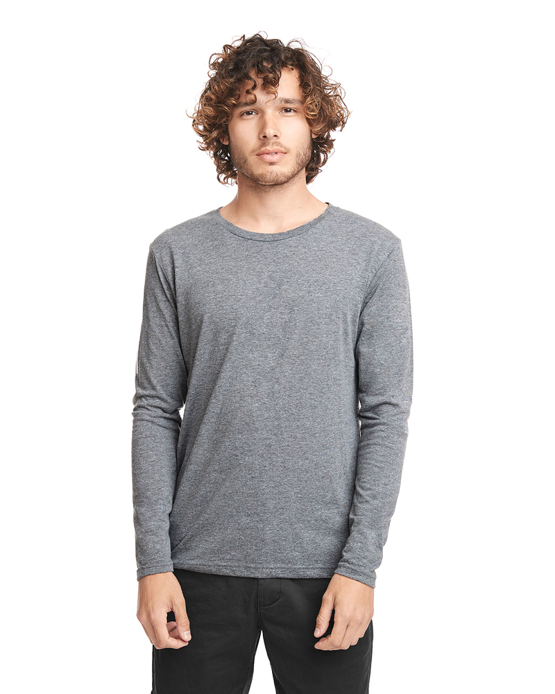 next level 6071 men's triblend long-sleeve crew Front Fullsize