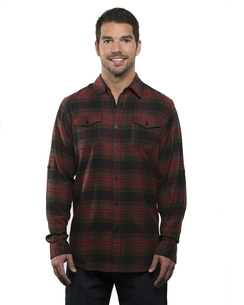 burnside b8210 men's plaid flannel shirt Front Fullsize