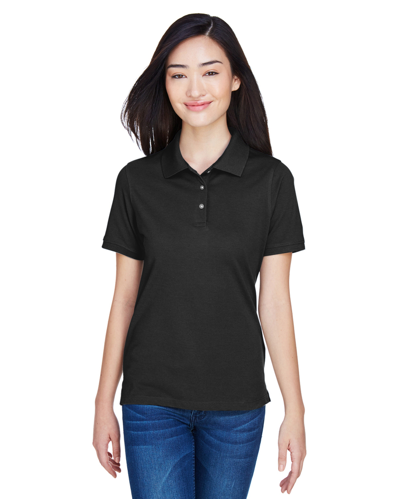 harriton m265w ladies' 5.6 oz. easy blend™ polo Front Fullsize