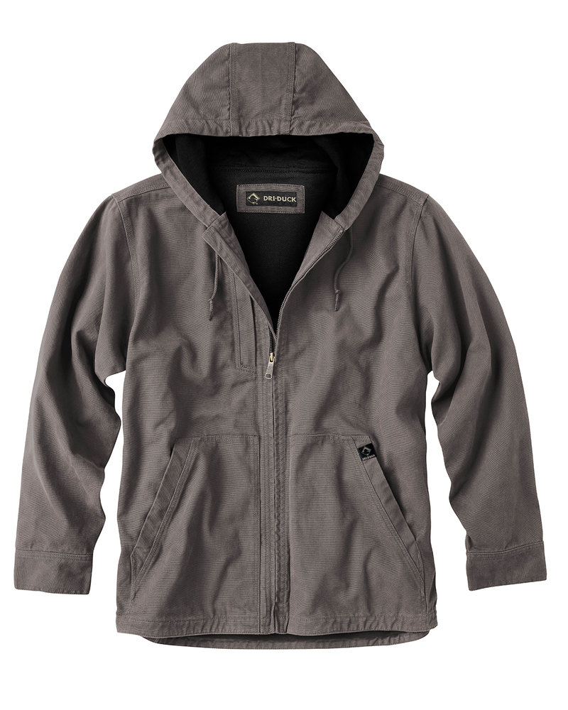 dri duck dd5090t men's 100% cotton 12 oz. canvas/polyester thermal lining hooded tall laredo jacket Front Fullsize