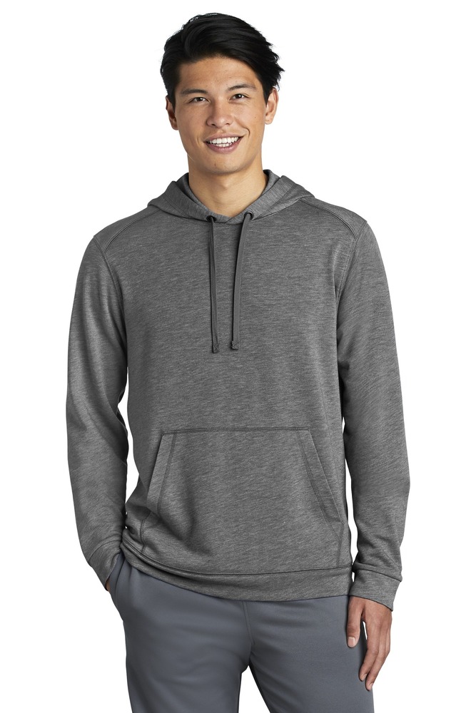 sport-tek st296 posicharge ® tri-blend wicking fleece hooded pullover Front Fullsize