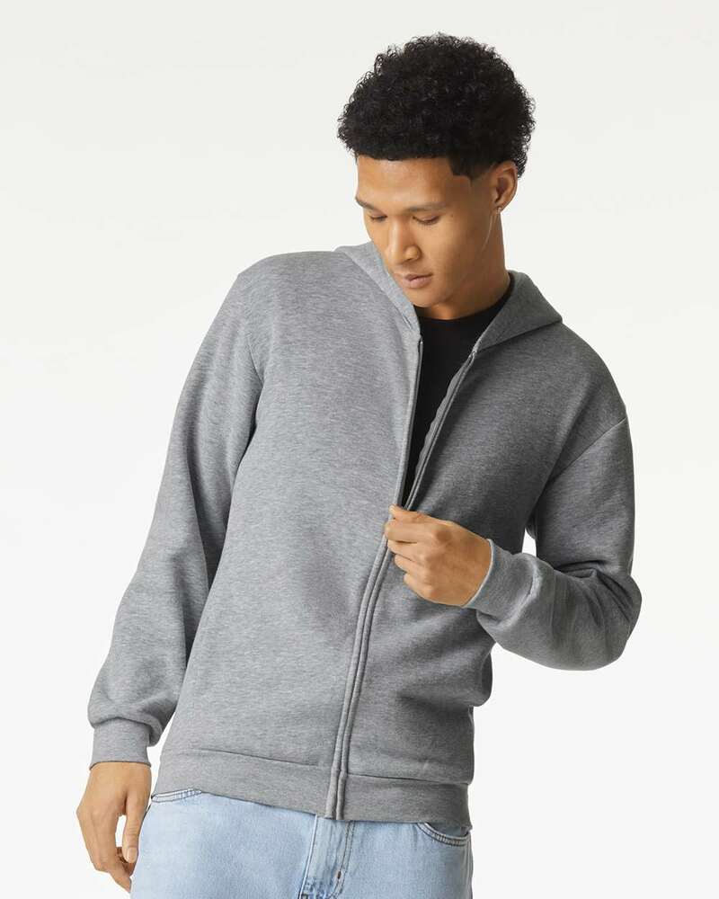 american apparel rf497 reflex fleece unisex full zip hoodie Front Fullsize