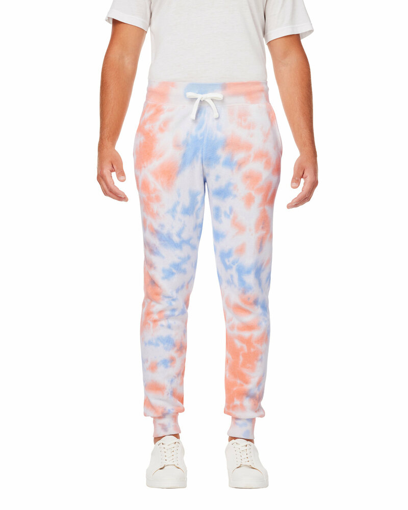 J America 8884JA Adult Tie Dye Fleece Jogger Front Fullsize"