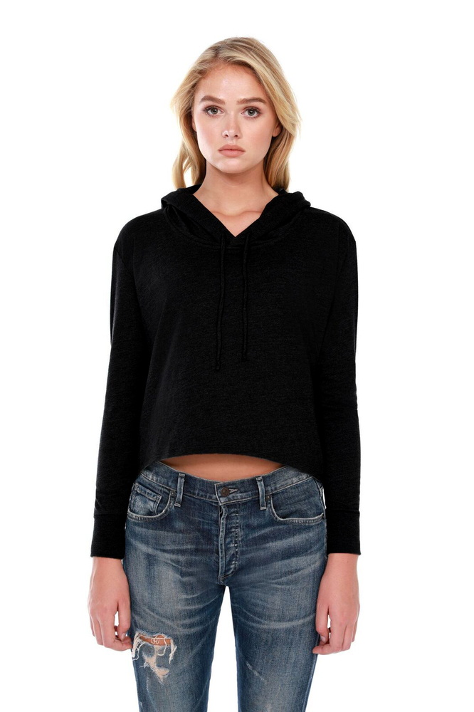 startee st1490 ladies' 4.3 oz., cvc cropped hoodie t-shirt Front Fullsize