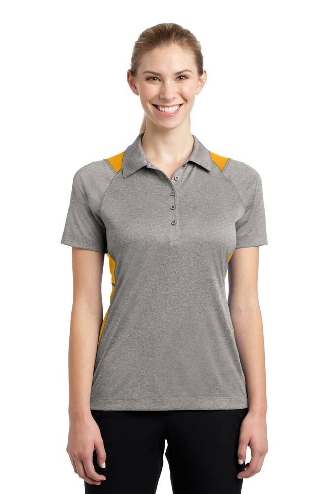 Sport-Tek LST665 Women's Heather Colorblock Contender ™ Polo Front Fullsize"