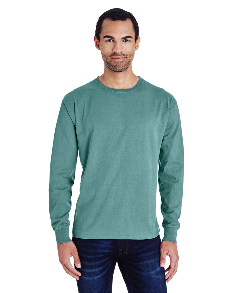 comfortwash by hanes gdh200 unisex garment-dyed long-sleeve t-shirt Front Fullsize