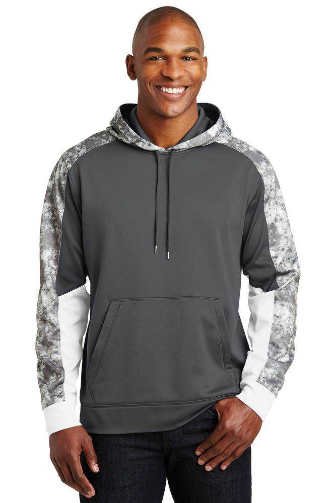 sport-tek st231 sport-wick ® mineral freeze fleece colorblock hooded pullover Front Fullsize