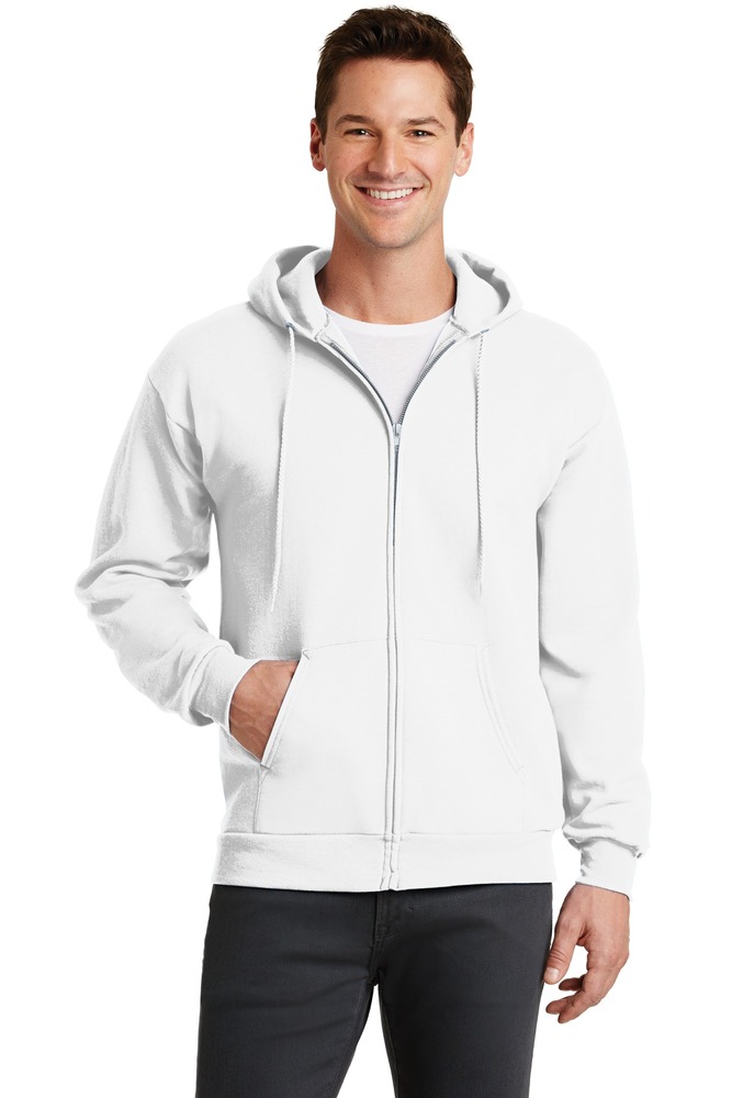 port & company pc78zh core fleece full-zip hooded sweatshirt Front Fullsize
