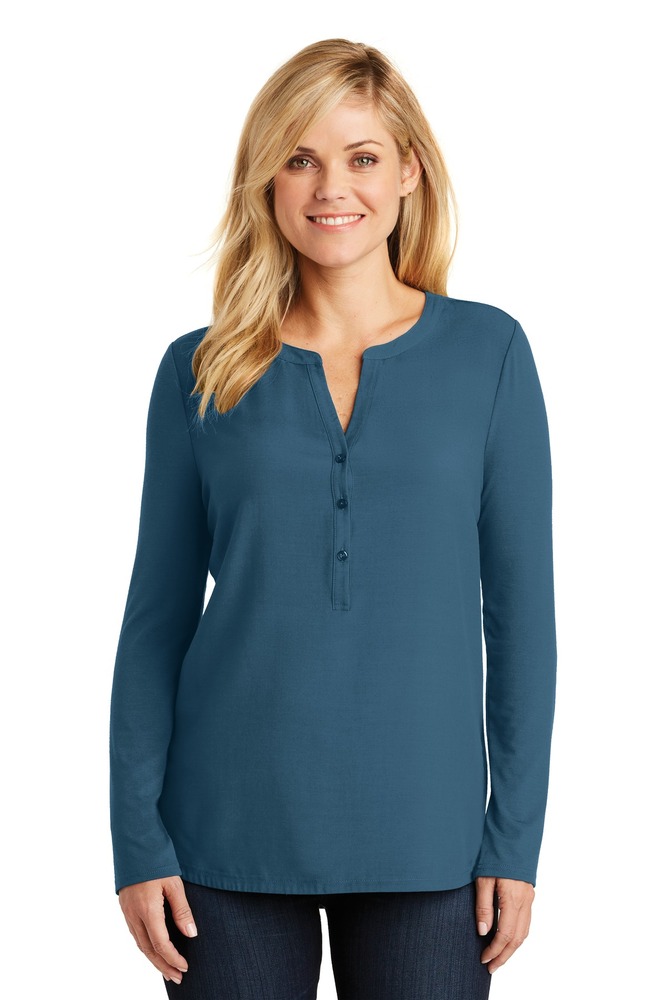 port authority lk5432 ladies concept henley tunic Front Fullsize