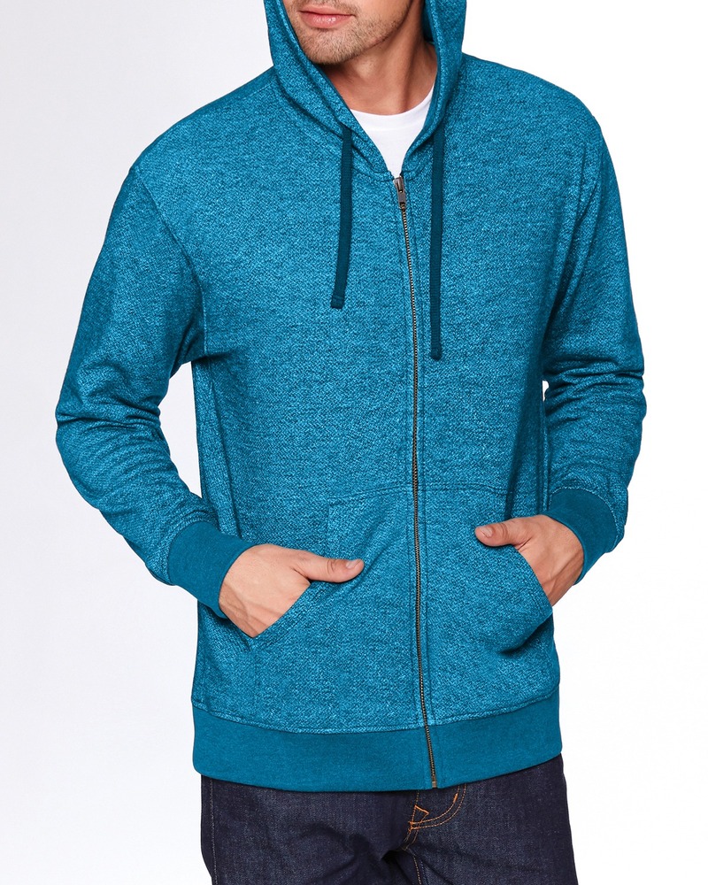 Next Level 9600 Adult Denim Fleece Full-Zip Hoody Front Fullsize"