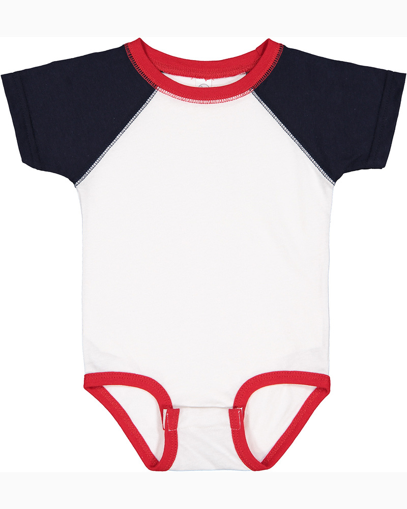 Rabbit Skins RS4430 Infant Baseball Bodysuit Front Fullsize"