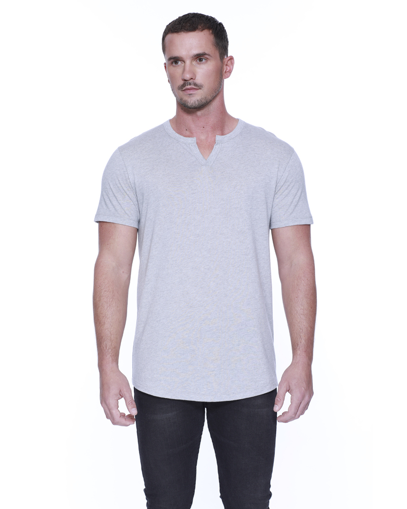 startee st2822 men's cotton/modal slit v-neck Front Fullsize