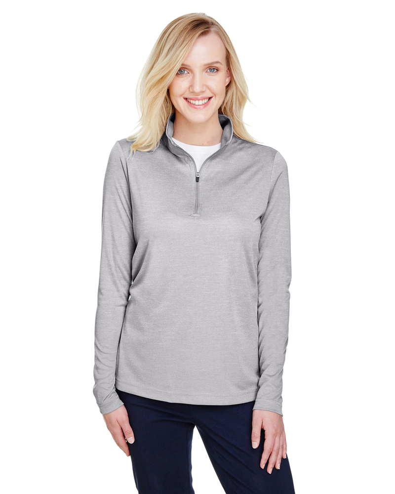 Team 365 TT31HW Ladies' Zone Sonic Heather Performance Quarter-Zip Front Fullsize"