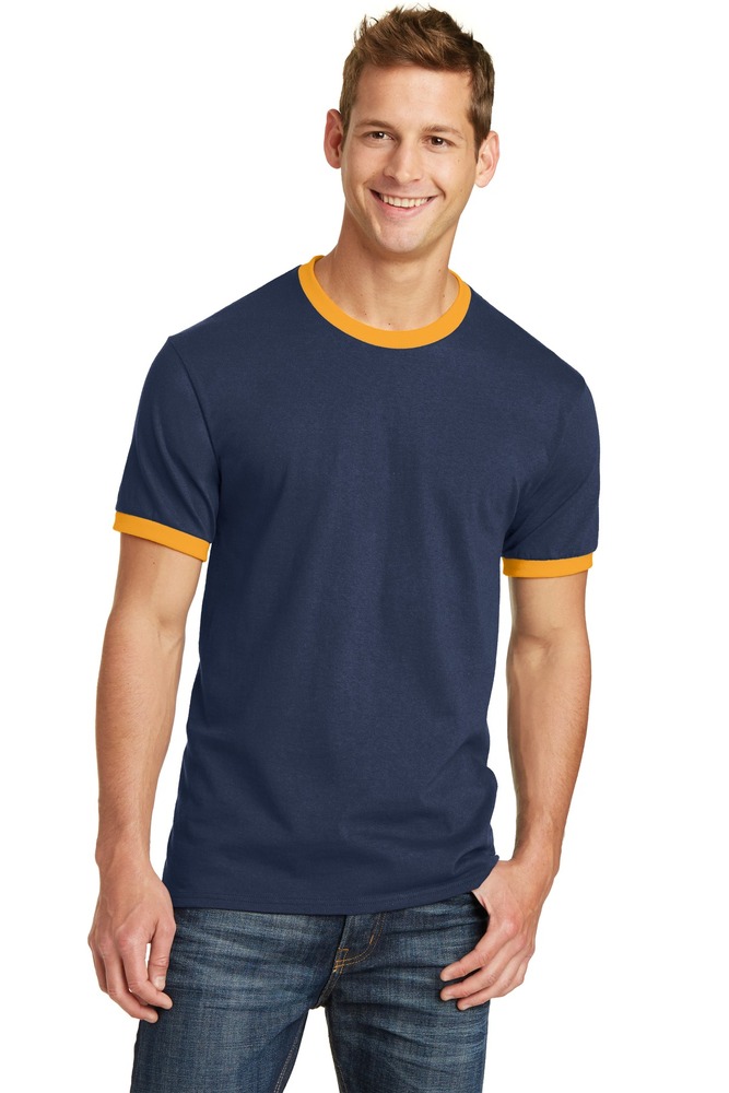 Port & Company PC54R Core Cotton Ringer Tee Front Fullsize"