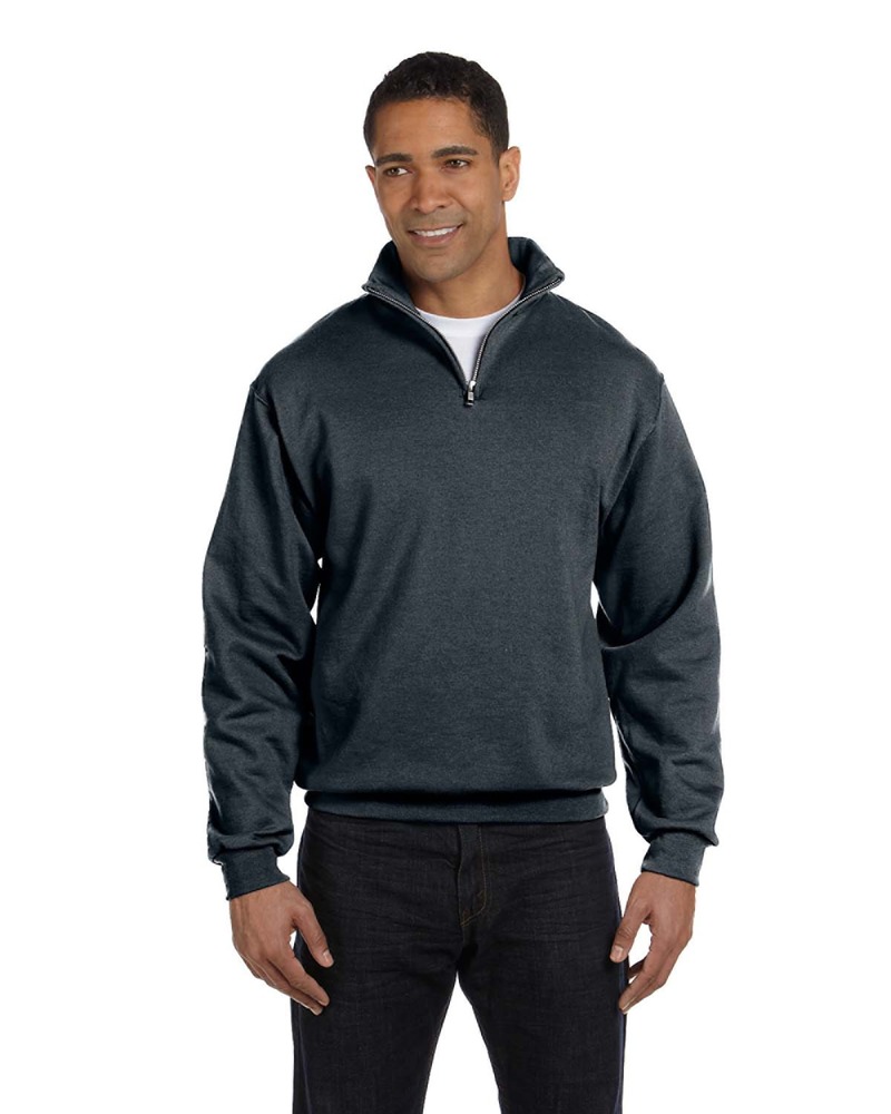 jerzees 995m nublend ® 1/4-zip cadet collar sweatshirt Front Fullsize