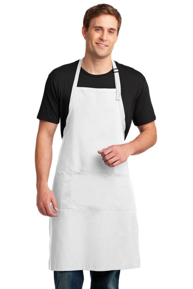 port authority a700 easy care extra long bib apron with stain release Front Fullsize