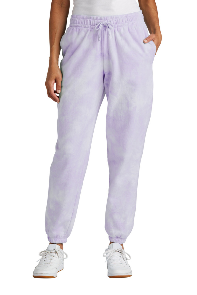 Port & Company LPC140P Ladies Beach Wash ® Cloud Tie-Dye Sweatpant Front Fullsize"