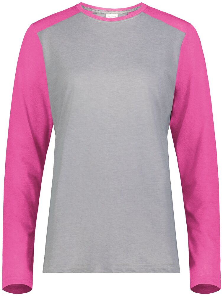 Augusta Sportswear AS6883 Ladies Gameday Vintage Long Sleeve Tee Front Fullsize"