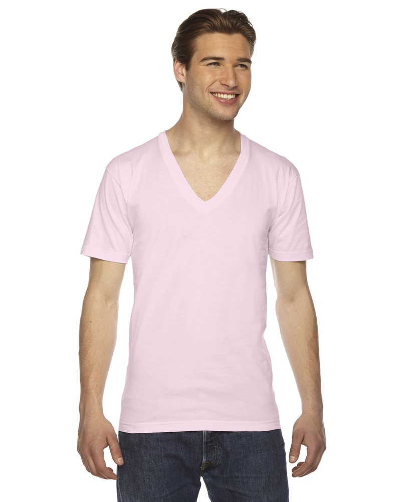 American Apparel 2456 Unisex USA Made Fine Jersey Short-Sleeve V-Neck T-Shirt Front Fullsize"